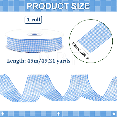 Polyester Tartan Ribbon OCOR-WH0082-574D-03-1