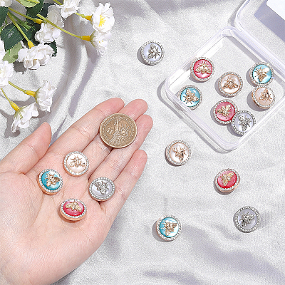16Pcs 4 Styles Resin Shank Buttons BUTT-ME0001-47-1
