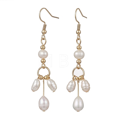Oval Natural Cultured Freshwater Pearl Dangle Earrings EJEW-JE06889-1