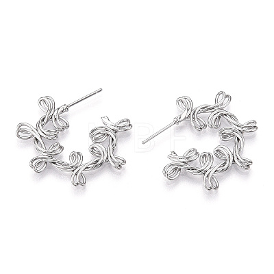 Brass Earring for Women EJEW-P268-01P-1