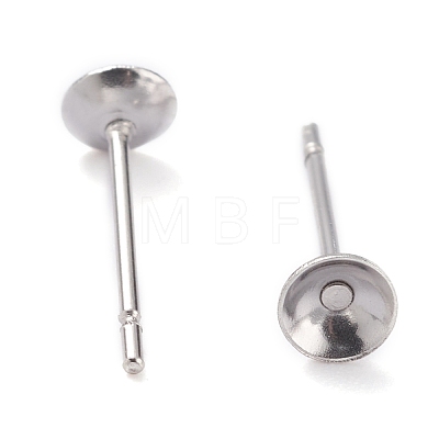 304 Stainless Steel Stud Earring Settings STAS-J031-09-1