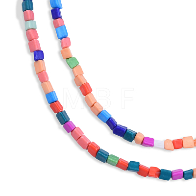 Opaque Spray Painted Glass Bead Strands GLAA-N047-05A-1