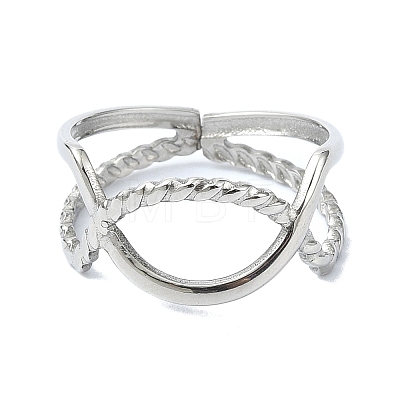 304 Stainless Steel Open Cuff Rings RJEW-M019-55P-1