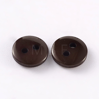 2-Hole Flat Round Resin Sewing Buttons for Costume Design BUTT-E119-18L-02-1