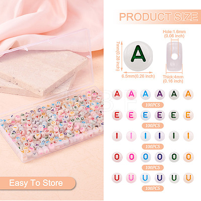 500Pcs 5 Styles Acrylic Beads MACR-TA0001-34-1