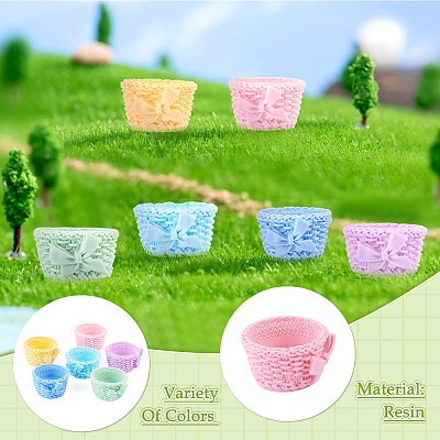 12Pcs 6 Colors Resin Basket Mini Model AJEW-TA0005-85-1