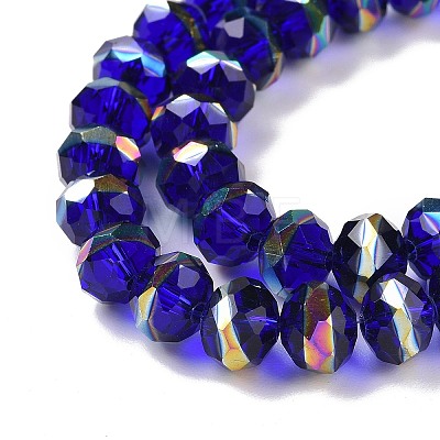 Transparent Electroplate Glass Beads Strands GLAA-F122-04E-1