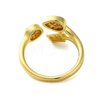 Brass with Cubic Zirconia Rings RJEW-B057-03G-04-1