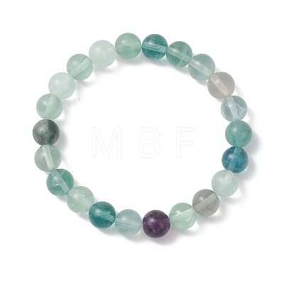 Natural Fluorite Beads Stretch Bracelets for Women BJEW-JB13166-1