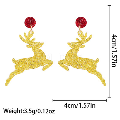 Christmas Alloy Dangle Stud Earrings FS-WG10992-19-1
