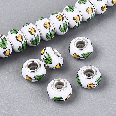 Opaque Resin European Beads RPDL-T004-01E-1