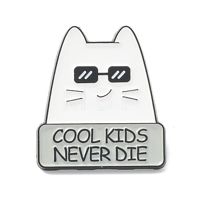 Word Cool Kids Never Die Alloy Brooch JEWB-M022-14-1