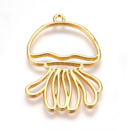 Zinc Alloy Open Back Bezel Pendants PALLOY-WH0039-03G-D-1