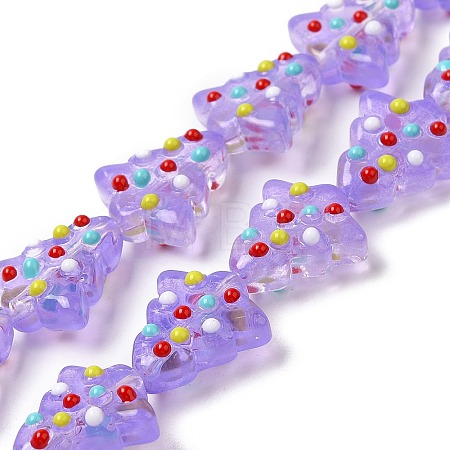 Handmade Bumpy Glass Beads Strands LAMP-F032-08M-1