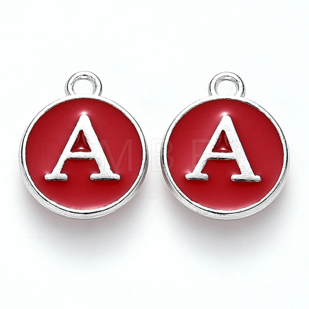 Platinum Plated Alloy Enamel Charms X-ENAM-S118-03A-P-1