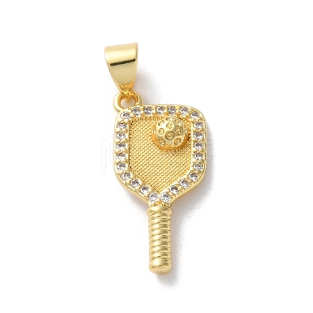 Rack Plating Brass Micro Pave Cubic Zirconia Pendants X-KK-Z079-02G-1