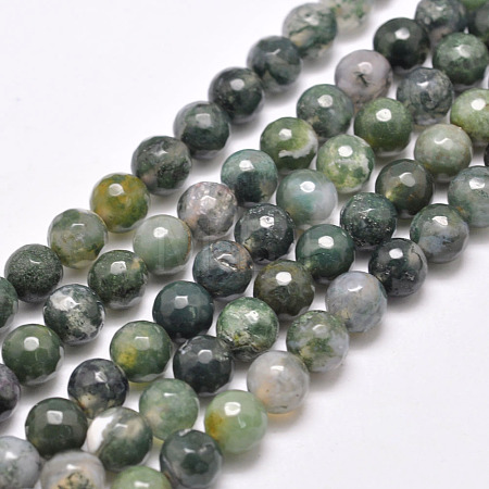 Natural Moss Agate Beads Strands G-F350-8mm-1