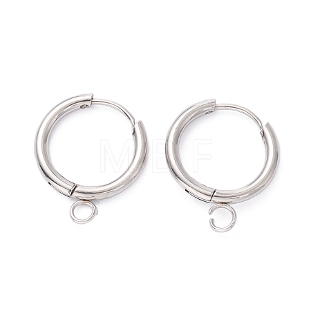 Tarnish Resistant 201 Stainless Steel Huggie Hoop Earring Findings STAS-P283-01R-P-1