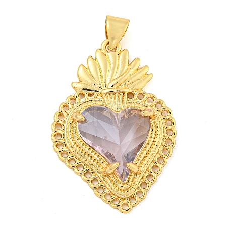 Rack Plating Brass Pendants ZIRC-L100-163G-04-1