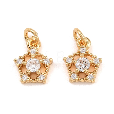 Brass Micro Pave Cubic Zirconia Charms CU-CBAA6E8-05G-02-1