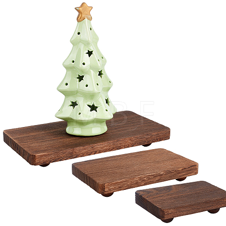 3Pcs 3 Sizes Rectangle Wood Display Riser Stands AJEW-WH0871-95-1