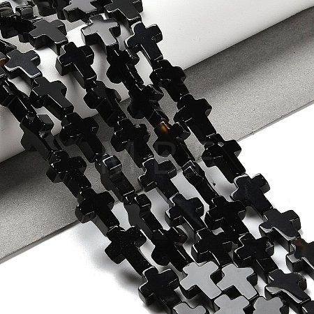 Natural Black Agate(Dyed & Heated) Beads Strands G-I337-A03-02-1