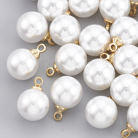 ABS Plastic Imitation Pearl Charms X-KK-T035-61-1