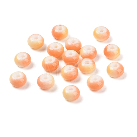 Opaque Spray Painted Glass Beads GLAA-G118-01D-1