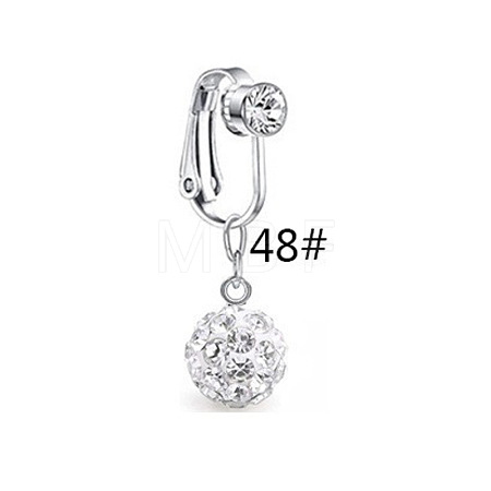 Zinc Alloy Pave Clear Cubic Zirconia Clip on Belly Rings FS-WGD716D-01-1-1