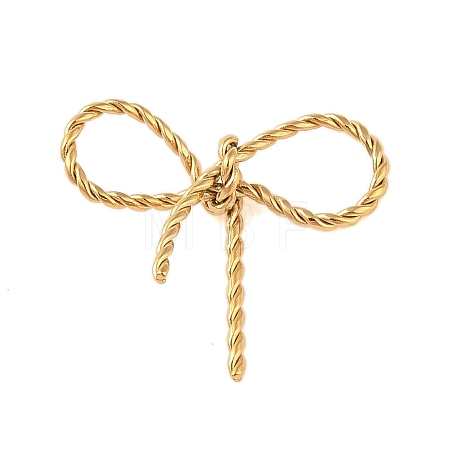 Ion Plating(IP) 304 Stainless Steel Twisted Bowknot Links Connector Charms STAS-S125-01G-1