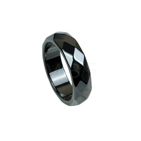 Dyed & Heated Black Agate Finger Rings IK0879-16-1