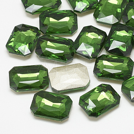 Pointed Back Glass Rhinestone Cabochons RGLA-T079-10x14mm-20-1