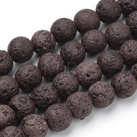Synthetic Lava Rock Beads Strands G-S277-6mm-02-1