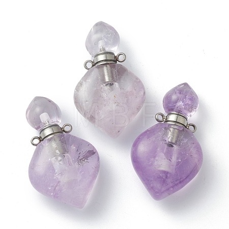 Natural Amethyst Pendants G-B009-25P-A-1