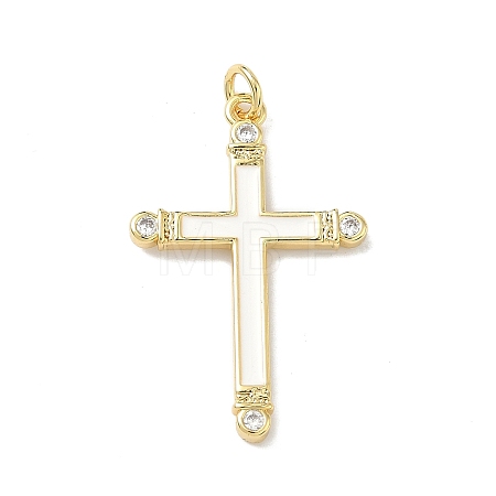 Brass Micro Pave Cubic Zirconia Pendants KK-Z153-24G-01-1