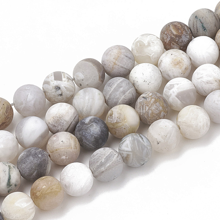 Natural Bamboo Leaf Agate Beads Strands X-G-T106-026-1
