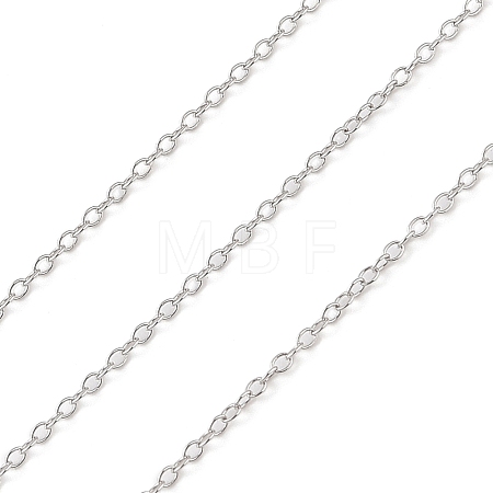 Anti-Tarnish Rhodium Plated 925 Sterling Silver Cable Chains LS-STER-E072-02P-01-1