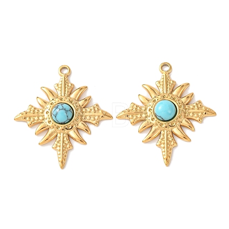 Synthetic Turquoise Pendants STAS-Z177-07G-01-1