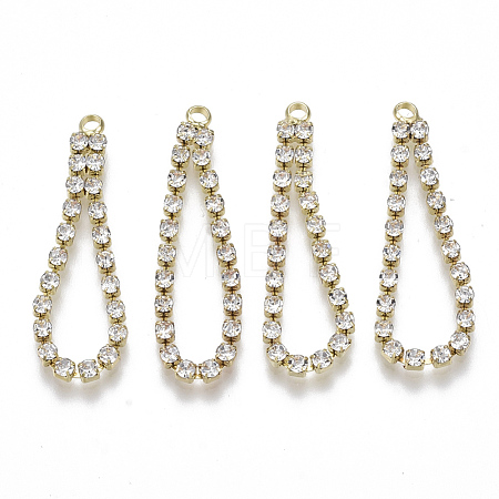 Brass Rhinestone Cup Chain Pendants KK-R129-07G-1