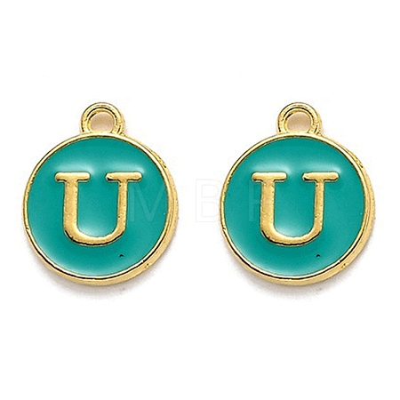 Golden Plated Alloy Enamel Charms LS-ENAM-Q437-15U-1