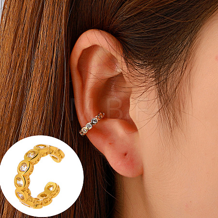 Brass Rhinestone Cuff Earrings WGCA6F2-08-1