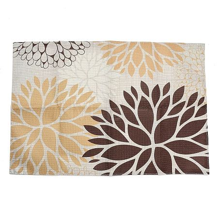 Autumn Floral Linen Placemat AJEW-Z051-02A-1