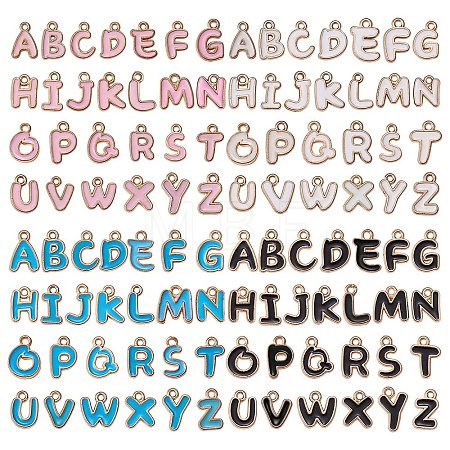 104Pcs Letter A~Z Alloy Enamel Pendant Charms JX170A-1