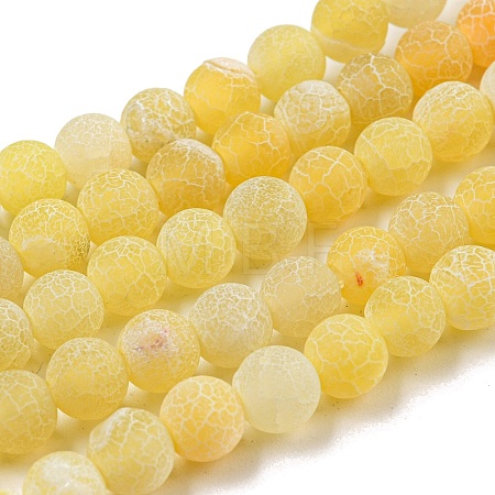 Natural Crackle Agate Beads Strands G-G055-6mm-6-1