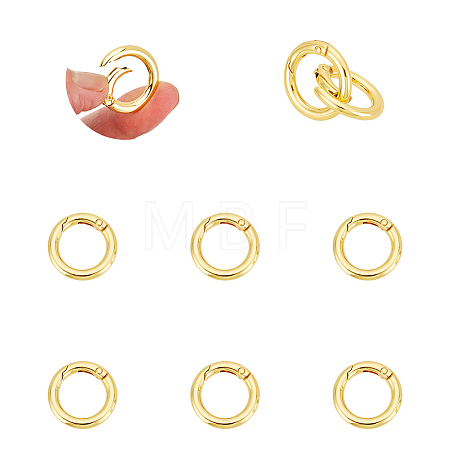 Rack Plating Brass Spring Gate Rings KK-UN0003-05A-1