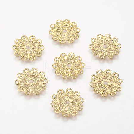 Brass Vintage Filigree Findings KK-B554-G-1