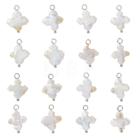 16Pcs Natural Keshi Pearl Pendants PALLOY-HS00046-1