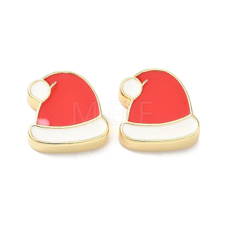 Christmas Brass Enamel Beads KK-I474-G18-1