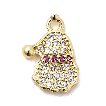Christmas Brass Micro Pave Cubic Zirconia Charms KK-L258-04G-B01-1