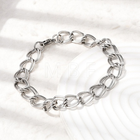 201 Stainless Steel Curb Chain Bracelets for Men STAS-T077-06P-1